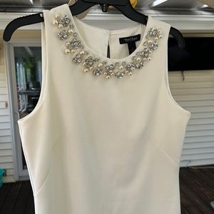 White House Black Market White Embellished Dress